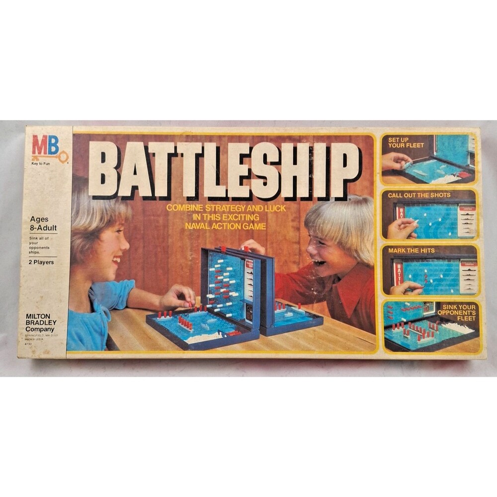 Vintage 1978 Milton Bradley Battleship Complete Board Game w/Original Box & Ad